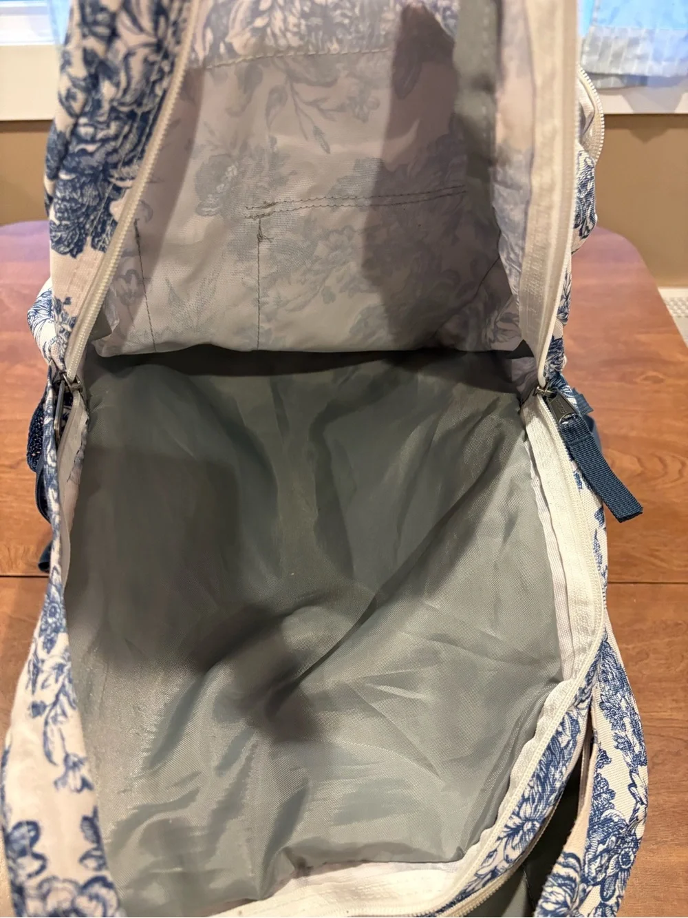 Jansport TRANS White & Blue Backpack Turkish Ocean Vintage Floral Print